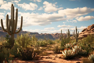 Tuinposter landscape of cactus in the desert © ananda