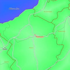 Map of Tlimcen City in Algeria