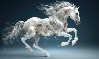 Obraz na płótnie Canvas Powerful Horse in Dynamic Motion on Black Background