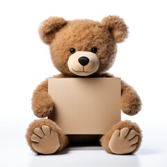 Teddy bear holding board (AI Generated) 
