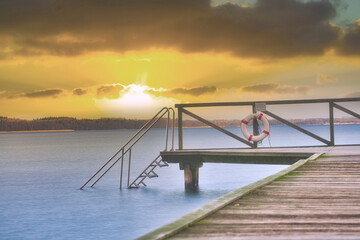 Fototapeta premium sunset over the bridge