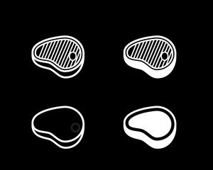Food meat icon vector logo design template