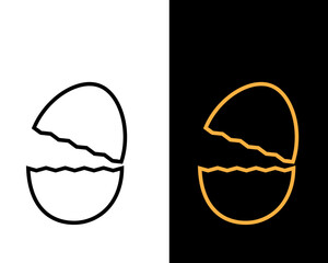 Egg icon vector logo design template flat style