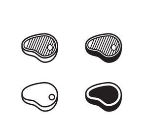 Food meat icon vector logo design template