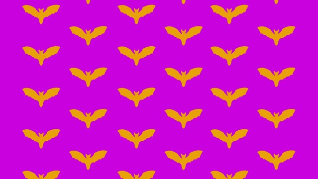 Halloween bats flying seamless pattern, 4K animation