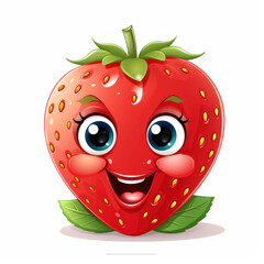 Obraz premium Happy strawberry (AI Generated) 