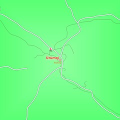 Illustrated Map of   Ürümqi City in China