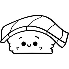kawaii sushi sticker outline
