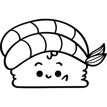 recommend clip art: kawaii sushi sticker outline