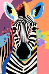 Zebra illustration cartoon (AI Generated)