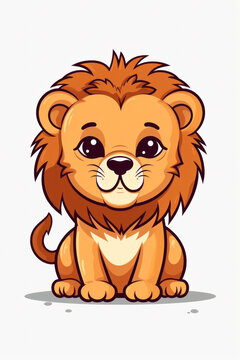 Lion illustration cartoon (AI Generated)