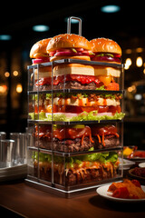 big set burger food created with Generative Ai
