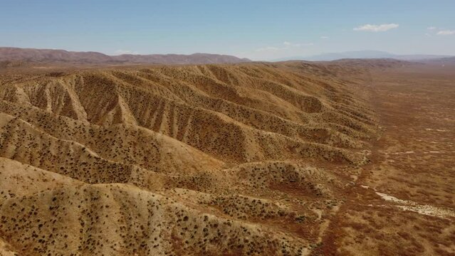 Aerial View of San Andreas Fault and Temblor Mountains, Carrizo Plain, California