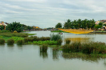 Thu Bon River, downtown Hoi An. Vietnam