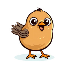 Cute cartoon bird illustration (AI Generated) 