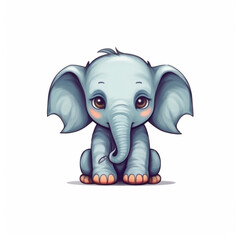 Obraz premium Cute cartoon elephant illustration (AI Generated) 