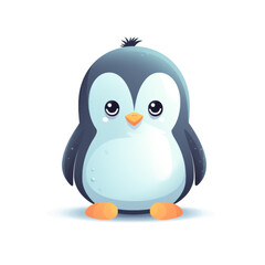 Naklejka premium Cute cartoon pinguin illustration (AI Generated) 