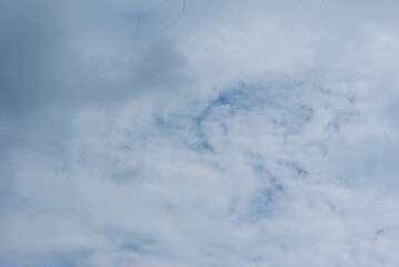 Photo of blue sky and white clouds, bright image. Background.