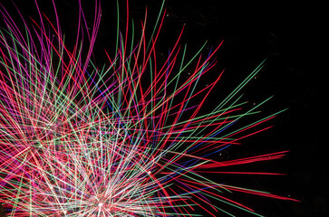 Fuegos artificiales feria Espa&ntilde;a de noche	