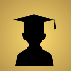 graduated boy silhouette design, vector of graduated boy
