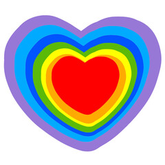 rainbow shape heart