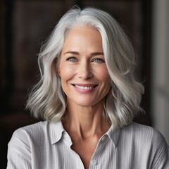  beautiful ,middle-aged ,older ,woman, model , ai generated