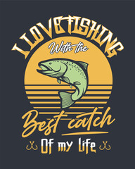 Fishing T-shirt Design, Fishing tee, Fishing sticker Design, Fishing vector artwork