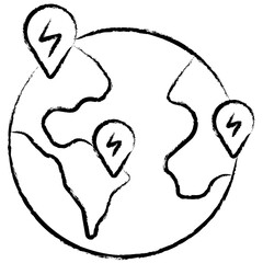 Hand drawn EV Map icon