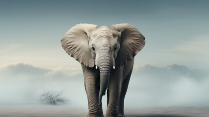 Fototapeta na wymiar Beautiful elephant wildlife style photography (AI Generated) 