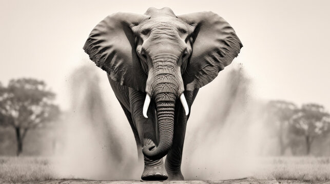 Beautiful elephant wildlife style photography (AI Generated) 
