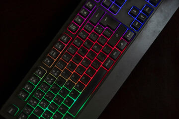 Illuminated portable keyboard with multi-color backlight - modern, vibrant technology for productivity and entertainment