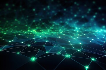 Naklejka premium abstract futuristic Digital Network Matrix - Abstract Technology Connection Concept,