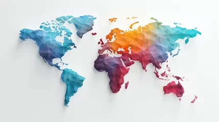 Papier peint photo autocollant rond Carte du monde World map (AI generated)
