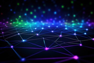 Obraz premium abstract futuristic Digital Network Matrix - Abstract Technology Connection Concept,