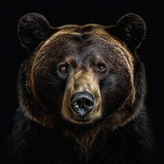 Bear in front of a black background illustration (AI Generated)