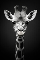 Giraffe in front of a black background illustration (AI Generated)