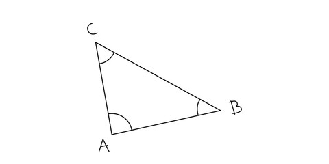Fototapeta na wymiar Mathematics triangle formula, school supplies one line continuous drawing. Back to school continuous one line illustration.