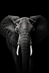 Elephant in front of a black background (AI Generated)