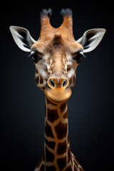Giraffe in front of a black background (AI Generated)