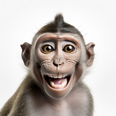 Beautiful monkey in front of a white background (AI Generated) 