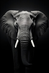 Beautiful elephant in front of a black background (AI Generated) 