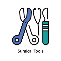 Surgical Tools Filled Outline Icon Design illustration. Pharmacy Symbol on White background EPS 10 File