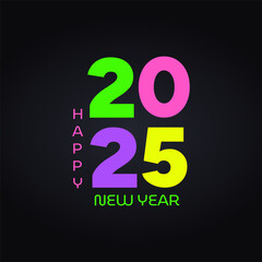 Happy new year 2025 background template with color numbers.Vector illustration