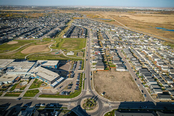 Sweeping Aerial View of Evergreen, Saskatoon, Saskatchewan