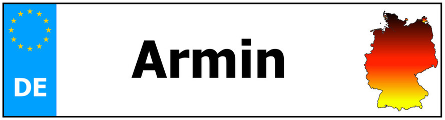 Car sticker sticker with name Armin and map of germany - obrazy, fototapety, plakaty