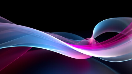 Abstract colorful neon background with waves. Generative AI