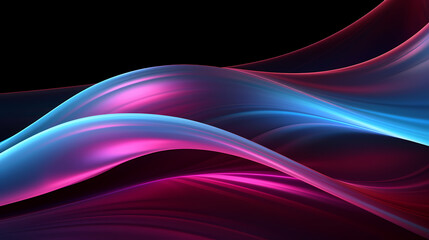 Abstract colorful neon background with waves. Generative AI