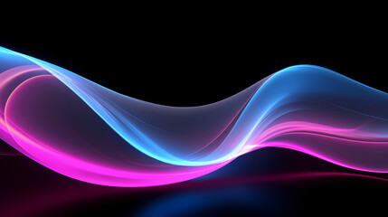 Abstract colorful neon background with waves. Generative AI