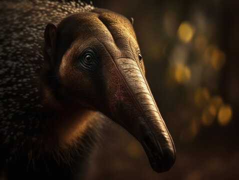 Anteater portrait created with Generative AI technology