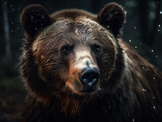 Bear portrait created with Generative AI technology